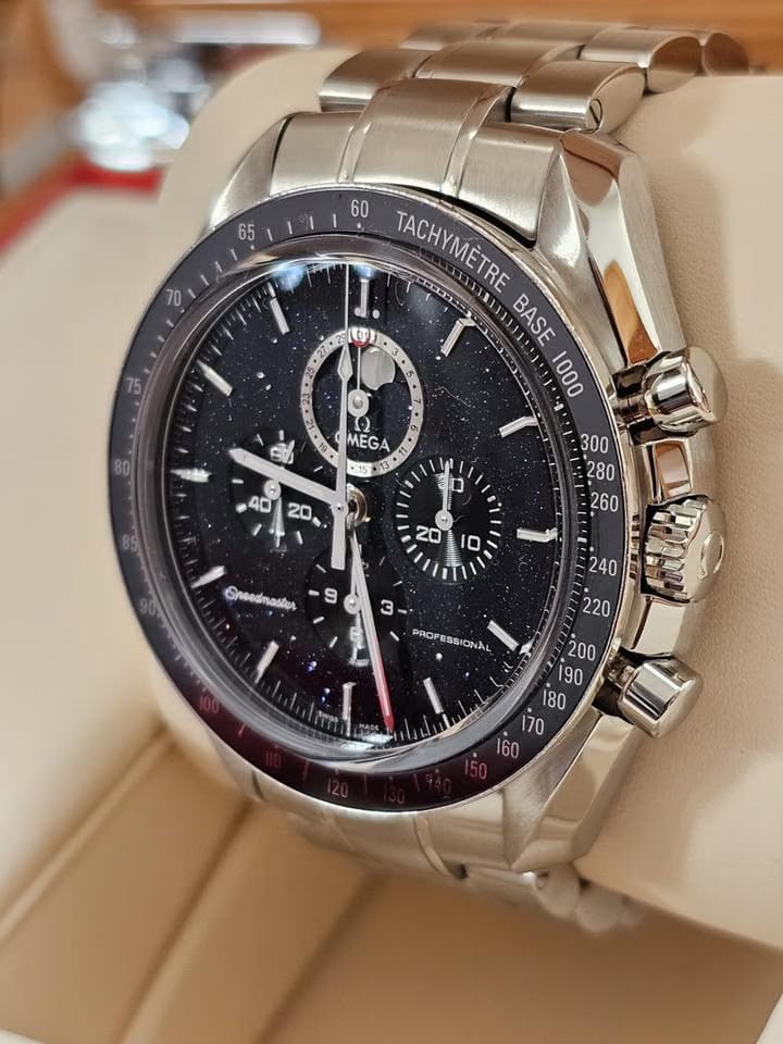 Omega Speedmaster Moonphase Moonwatch Moonphase Cadran Aventurine Set complet