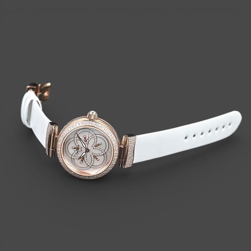 Omega De Ville Ladymatic Sedna gold / 34 mm / Box&Papers / 425.67.34.20.55.009