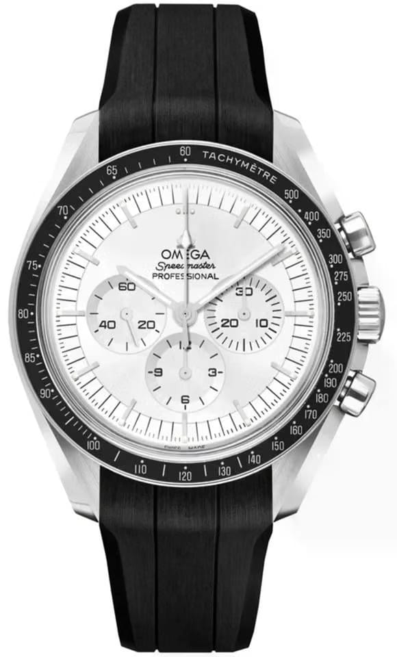 Omega Speedmaster Professional Moonwatch Silver Dial Rubber Strap Watch 310.63.42.50.02.001 Complete Full Set
