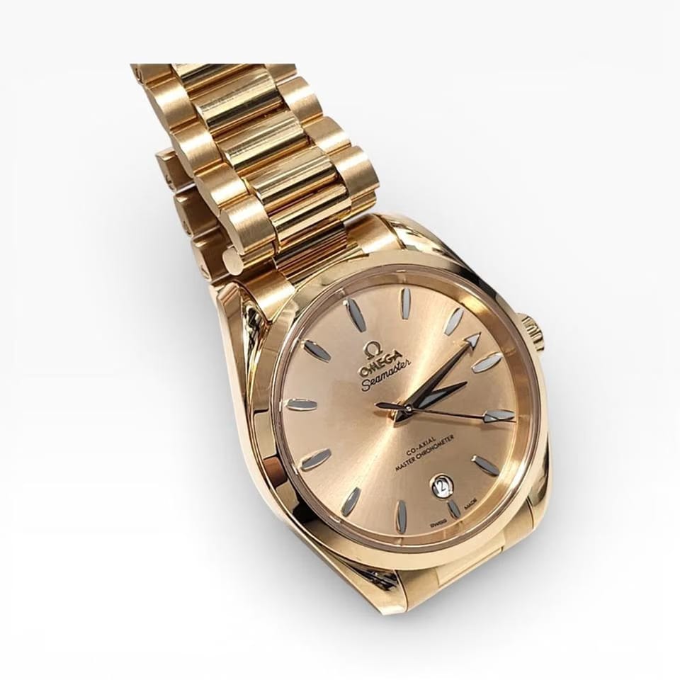 Omega Seamaster Aqua Terra2026 Full Set Omega Aqua Terra 38mm 18 K Moonshine Gold Watch 220.50.38.20.08.001 Moonshine