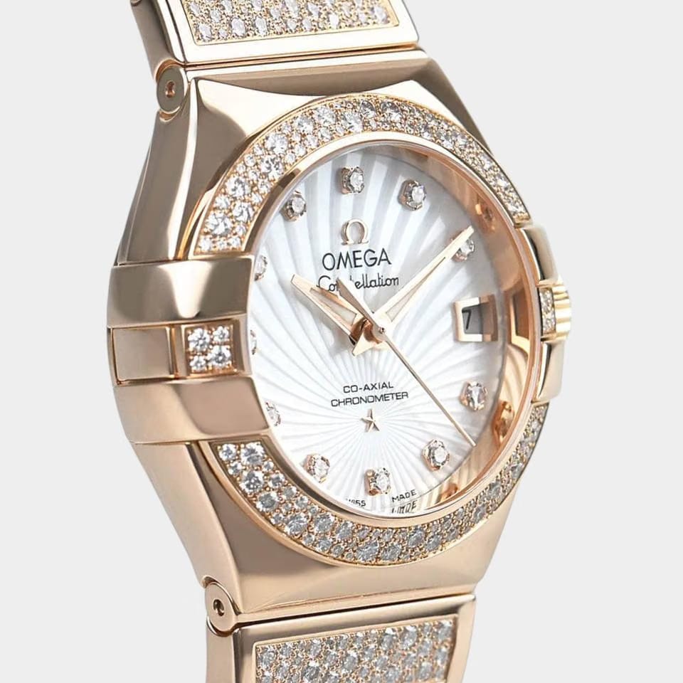 Omega Constellation Ladies Red gold / 27 mm / Box&Papers / 123.55.27.20.55.004