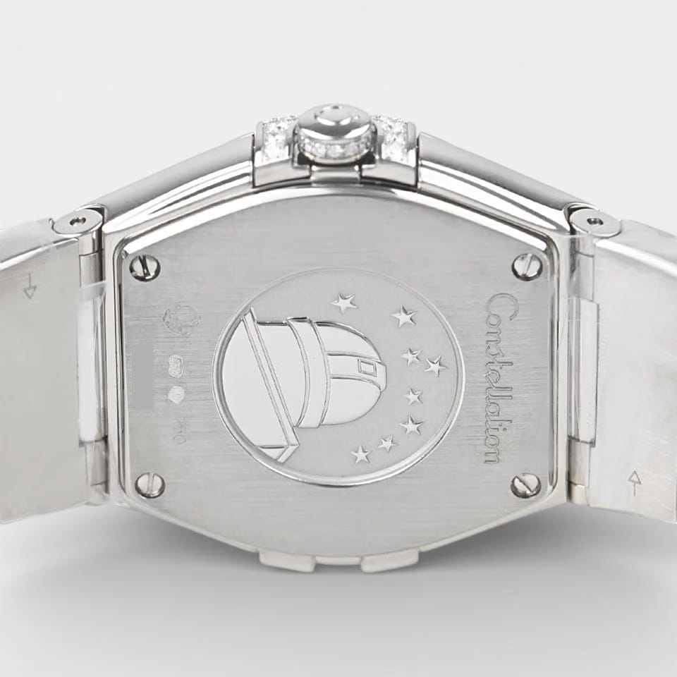 Omega Constellation Quartz White gold / 27 mm / Box&Papers / 123.55.27.60.55.014