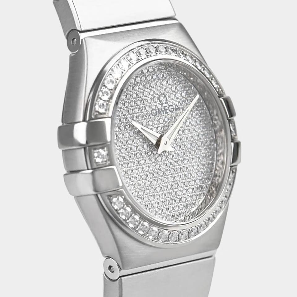 Omega Constellation Quartz White gold / 27 mm / Box&Papers / 123.55.27.60.99.001