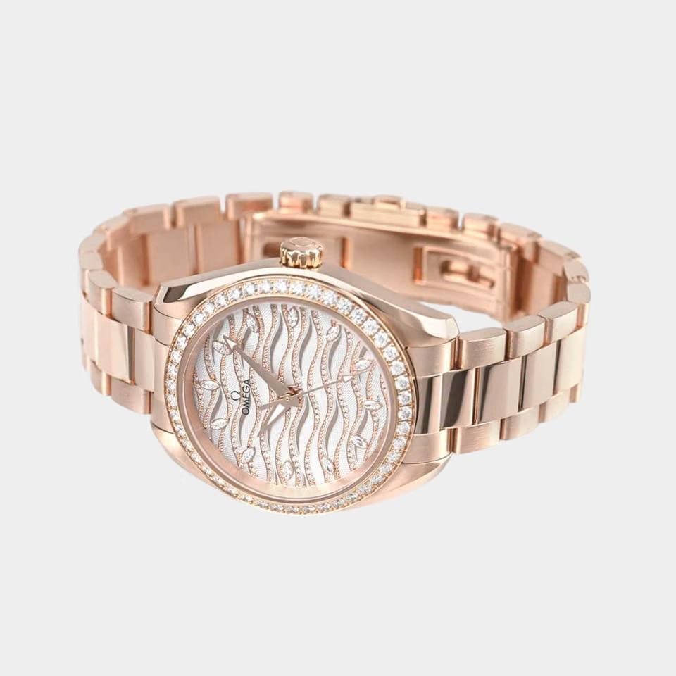 Omega Seamaster Aqua Terra Diamonds / Sedna gold / 34 mm / 220.55.34.20.99.006