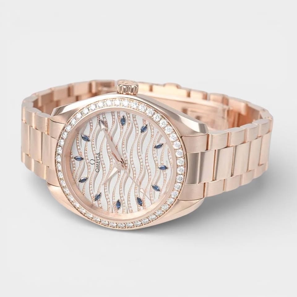 Omega Seamaster Aqua Terra Rose gold / 34 mm / Box&Papers / 220.55.34.20.99.005