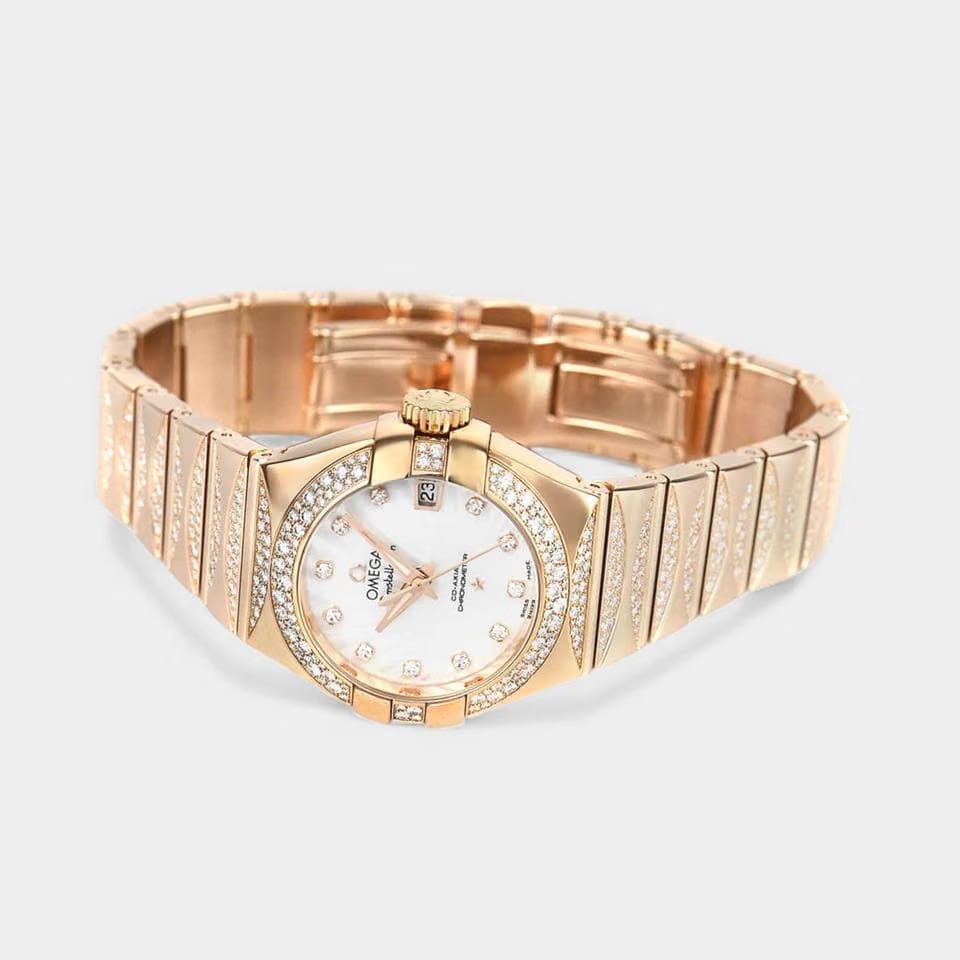 Omega Constellation Ladies Diamonds / Rose gold / 27 mm / 123.55.27.20.55.003