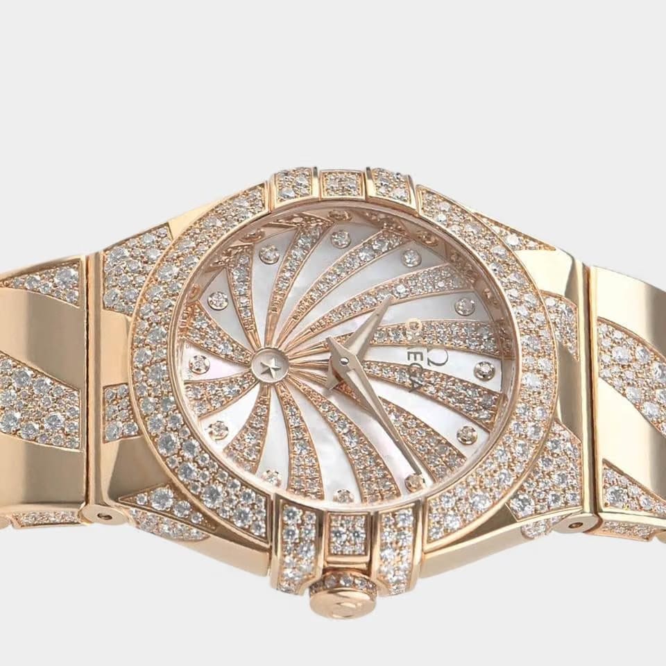 Omega Constellation Quartz Diamonds / Red gold / 27 mm / 123.55.27.60.55.011