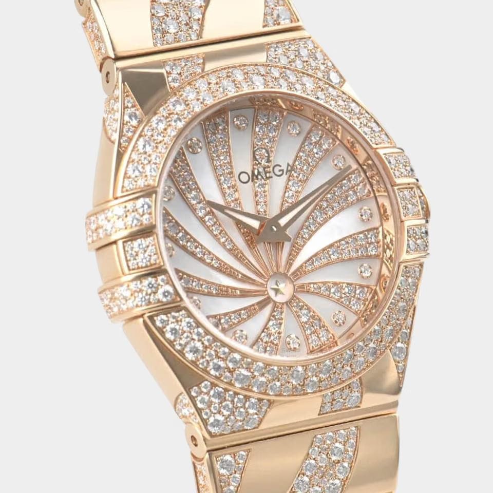 Omega Constellation Quartz Diamonds / Red gold / 27 mm / 123.55.27.60.55.011