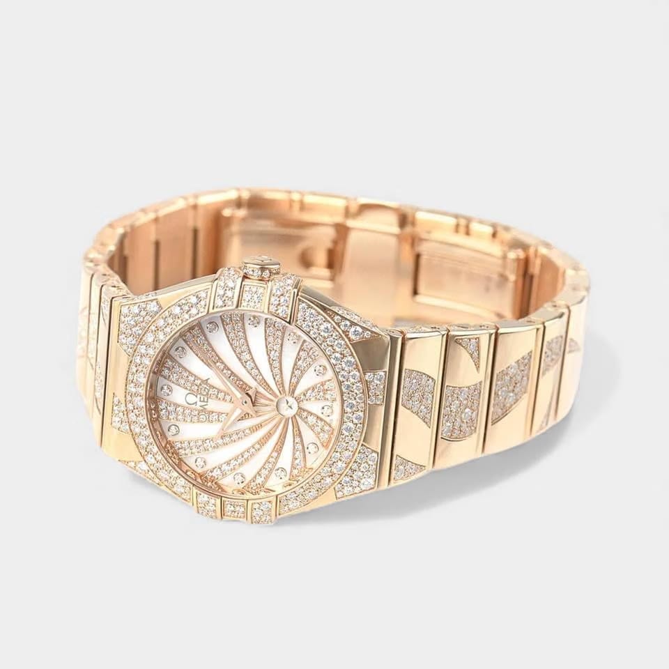 Omega Constellation Quartz Diamonds / Red gold / 27 mm / 123.55.27.60.55.011
