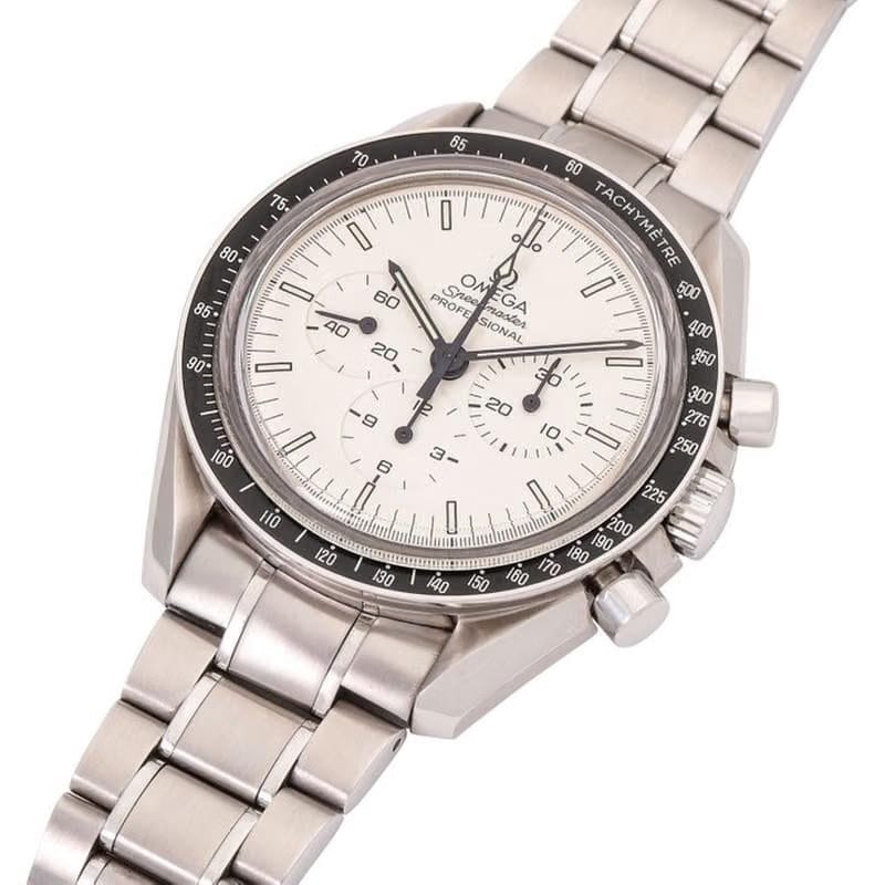 Omega Speedmaster Professional Moonwatch'Albino' Ref. 3593.20.00 Herren Armbanduhr. Box & Papiere.