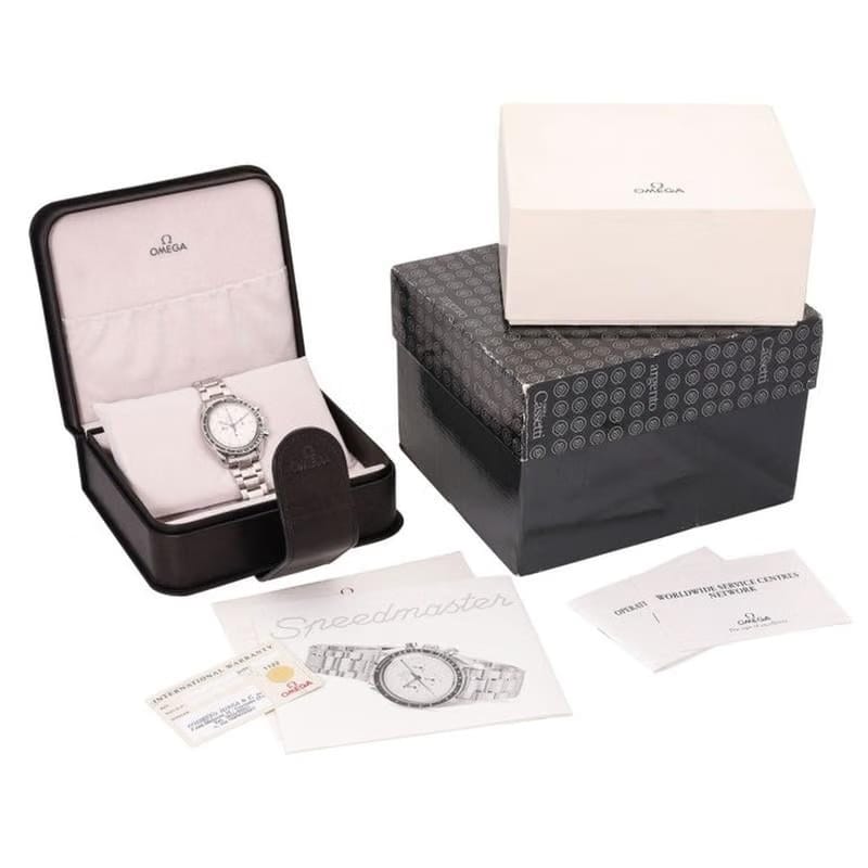 Omega Speedmaster Professional Moonwatch'Albino' Ref. 3593.20.00 Herren Armbanduhr. Box & Papiere.