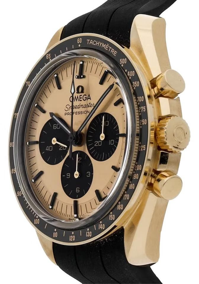 Omega Speedmaster Professional Moonwatch42mm Gold Case Yellow Pickachu Dial Rubber Strap 310.62.42.50.99.001 NEW - Warranty start: 2026