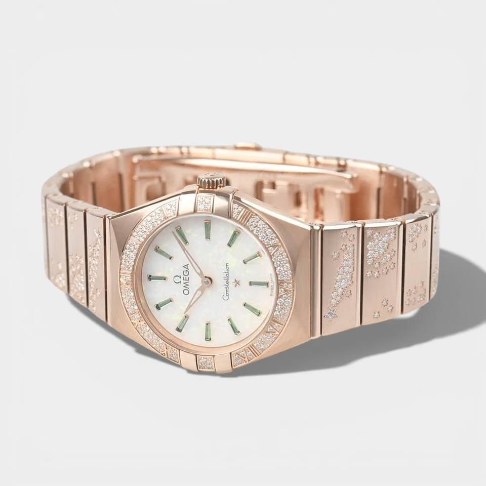 Omega Constellation Diamond&Emerald / Rose gold / 28 mm / 131.55.28.60.99.004