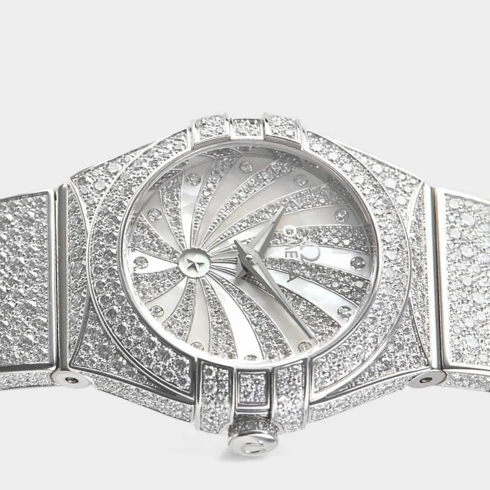 Omega Constellation Quartz Diamonds / White gold / 24 mm / 123.55.24.60.55.010