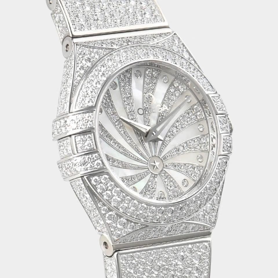 Omega Constellation Quartz Diamonds / White gold / 24 mm / 123.55.24.60.55.010