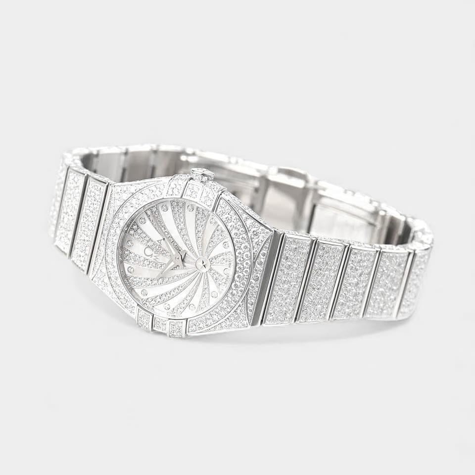 Omega Constellation Quartz Diamonds / White gold / 24 mm / 123.55.24.60.55.010