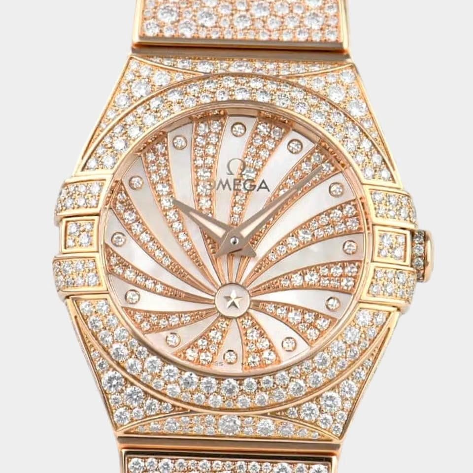 Omega Constellation Quartz Diamonds / Red Gold / 24mm / Box&Papers / 123.55.24.60.55.0