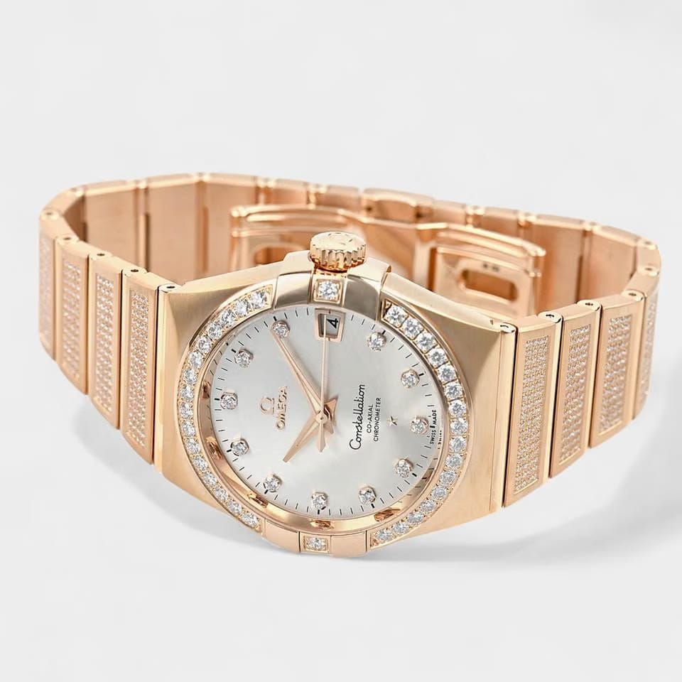 Omega Constellation Men Chronometer / Diamond / Red gold / 38mm Box&Papers 123.55.38.21.52.005