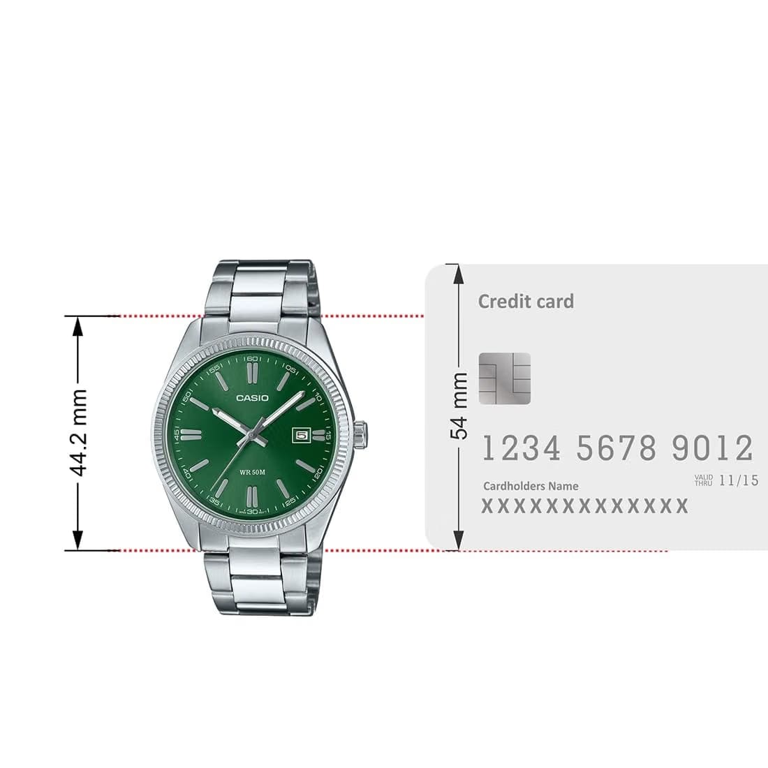 Casio Enticer Men Analog Green Dial Men MTP-1302PD-3AVEF