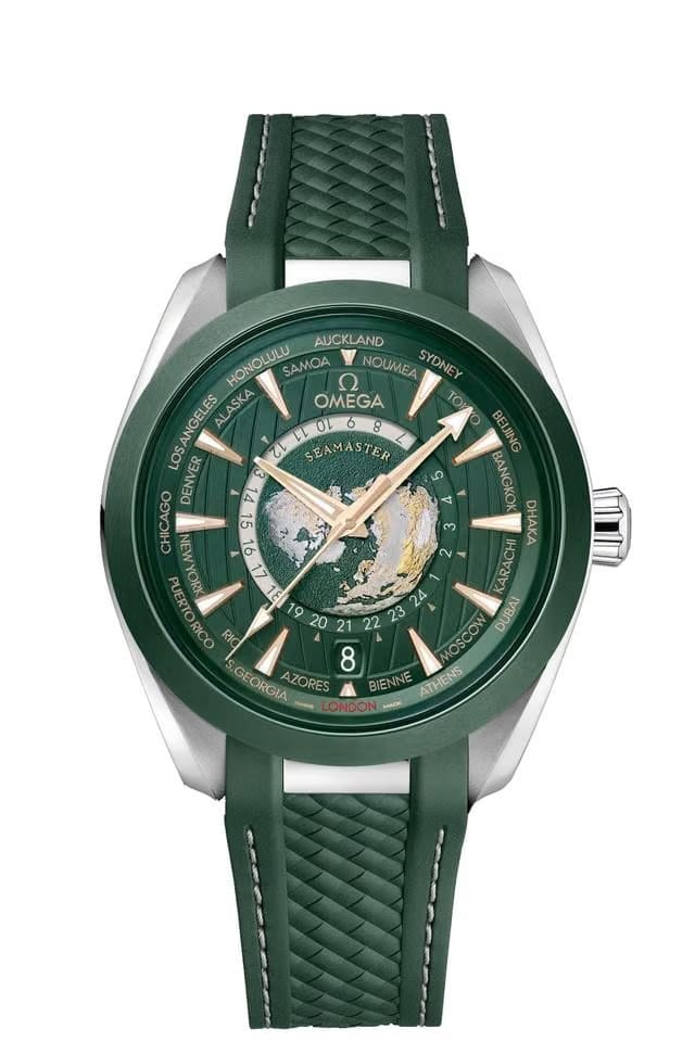 Omega NEW UNWORN Aqua Terra GMT Worldtimer Co-Axial Chronometer 43mm Watch 220.32.43.22.10.001