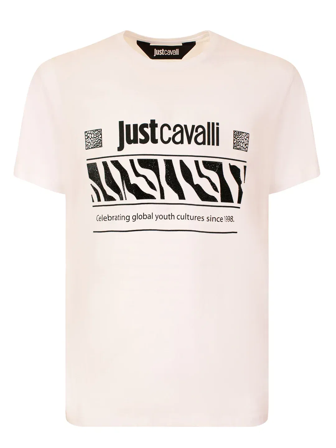 Just Cavalli White Fashion Logo Slim Fit T-Shirt