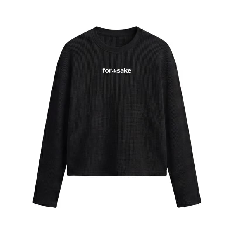 Forfksake Afterparty Scenes Waffle Long Sleeve Black