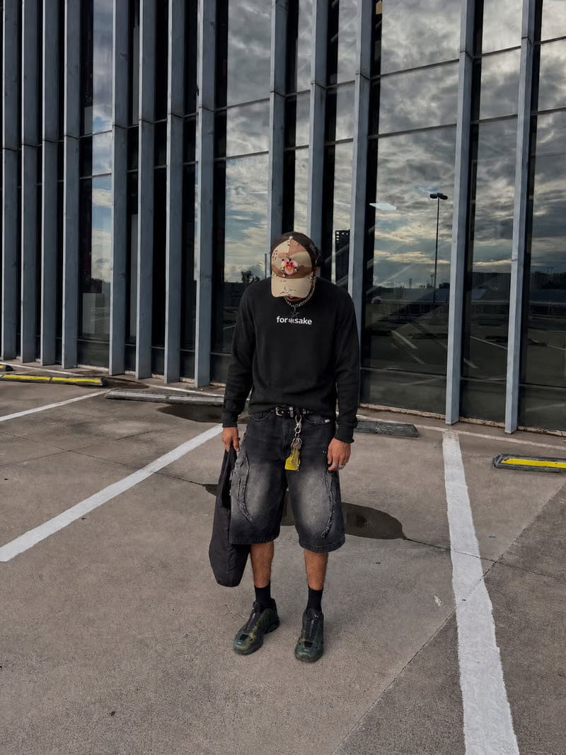 Forfksake Afterparty Scenes Waffle Long Sleeve Black