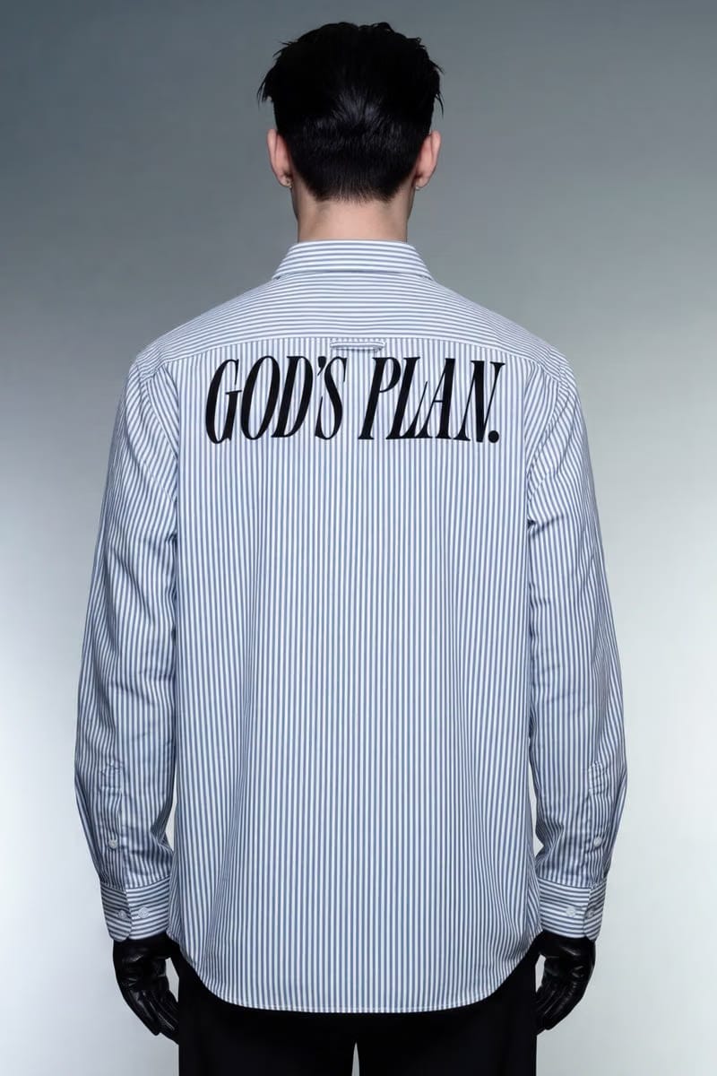 Forfksake God's Plan Blue Striped Shirt