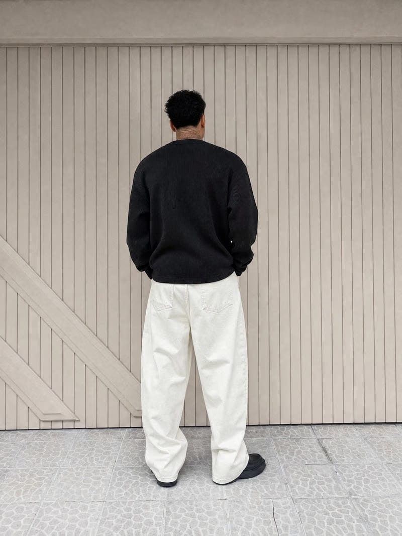 Forfksake God's Plan Waffle Long Sleeve Black