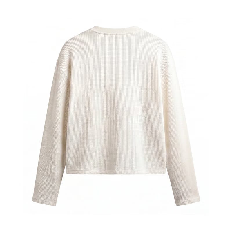 Forfksake I Am Fashion Waffle Long Sleeve Off White