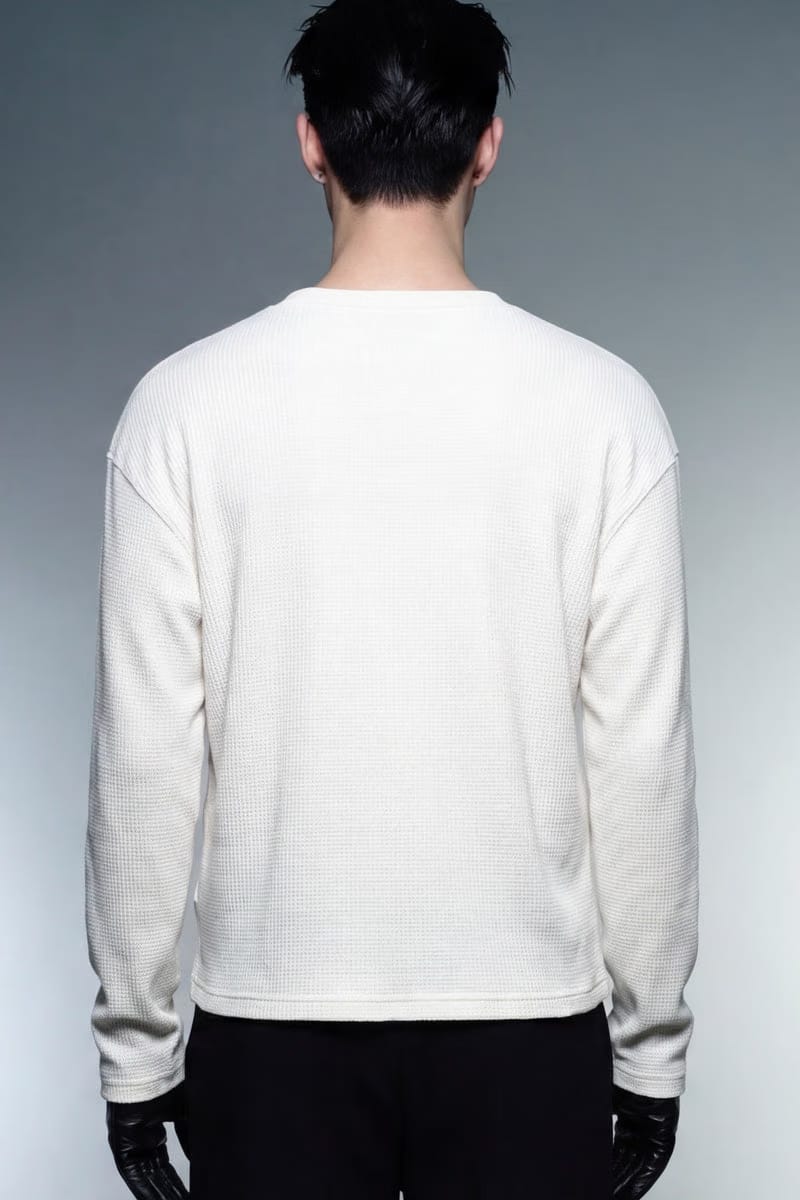 Forfksake I Am Fashion Waffle Long Sleeve Off White