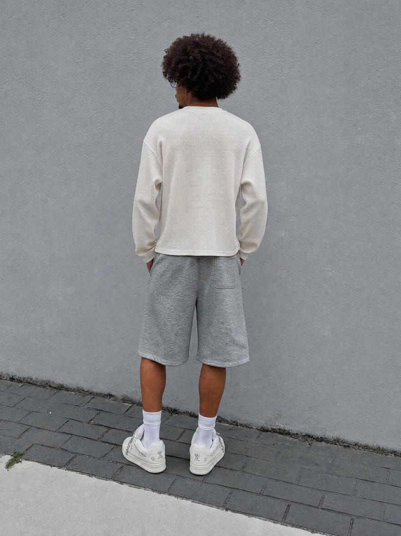 Forfksake I Am Fashion Waffle Long Sleeve Off White