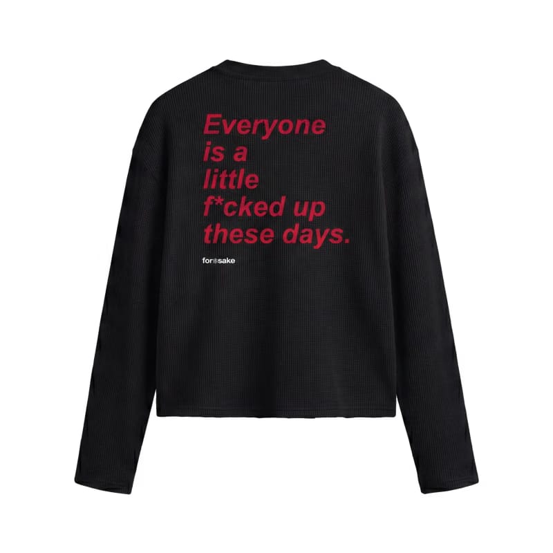 Forfksake Little Fucked Up Waffle Long Sleeve Black