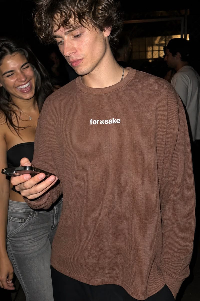Forfksake Locally Hated Waffle Long Sleeve Brown