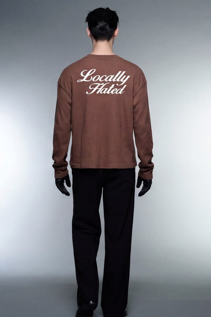 Forfksake Locally Hated Waffle Long Sleeve Brown
