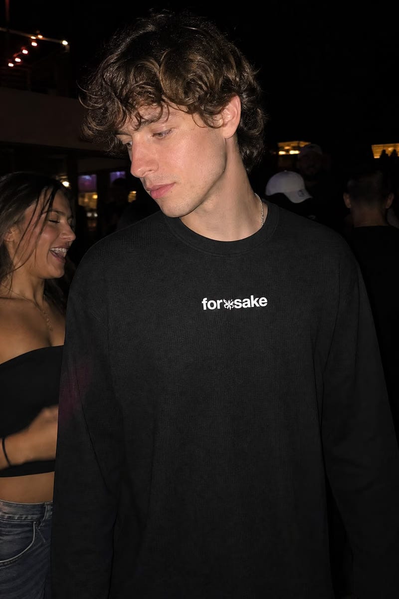 Forfksake Warning Label Waffle Long Sleeve Black