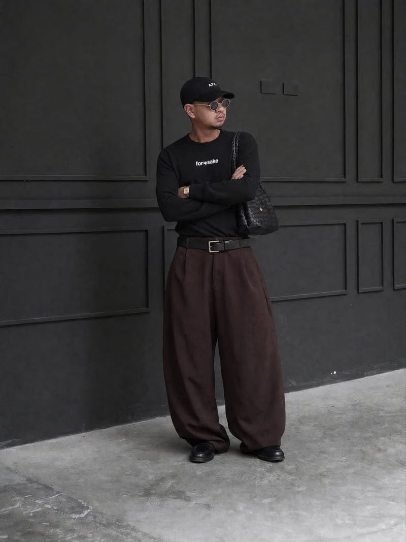 Forfksake Warning Label Waffle Long Sleeve Black