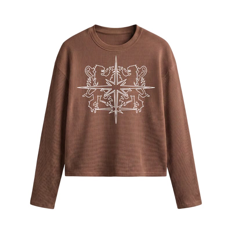 Myugen Axis Waffle Long Sleeve Brown