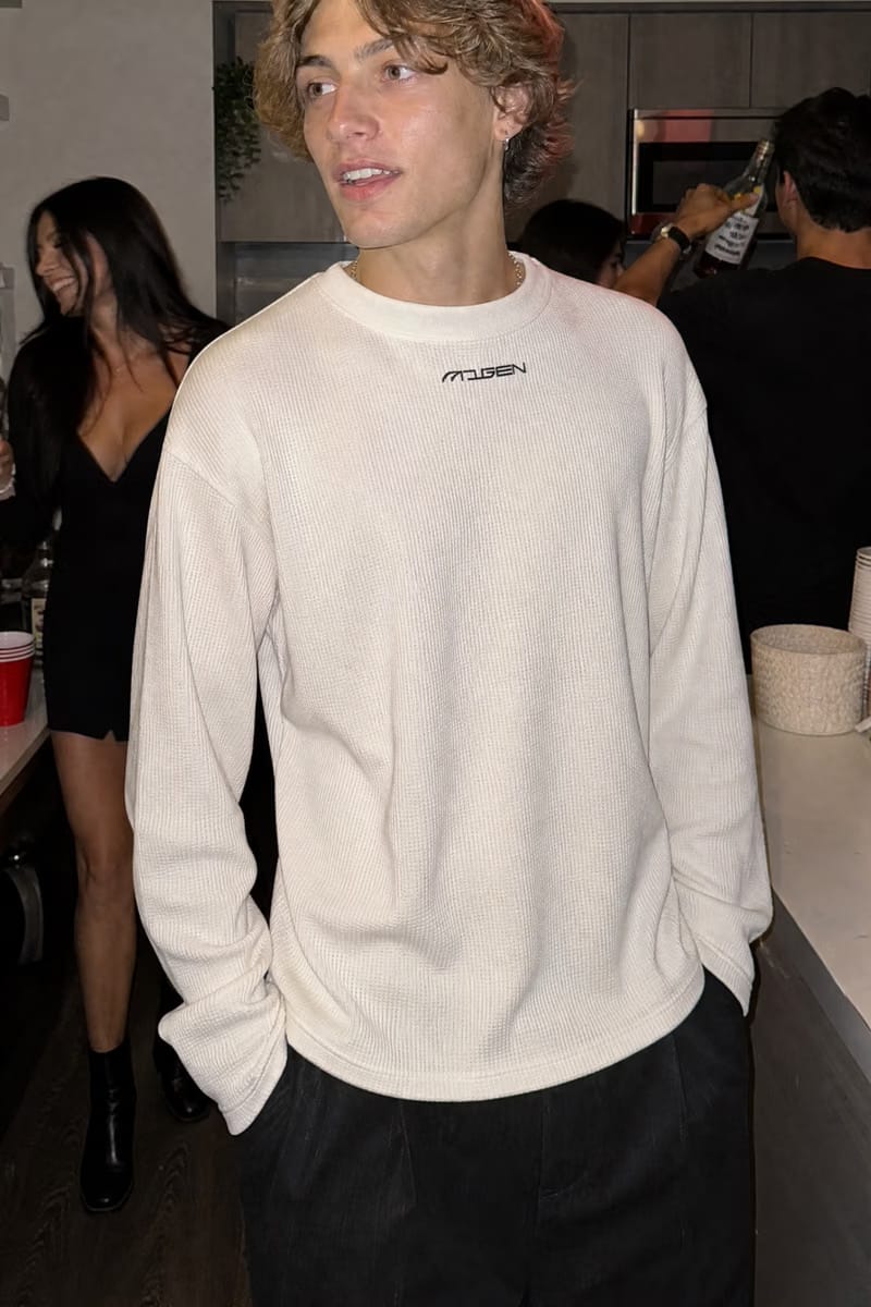 Myugen Axis Waffle Long Sleeve Off White