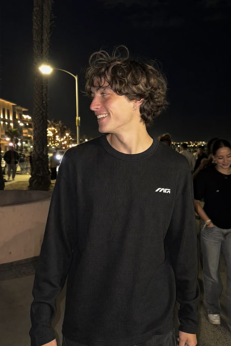 Myugen Construct Waffle Long Sleeve Black