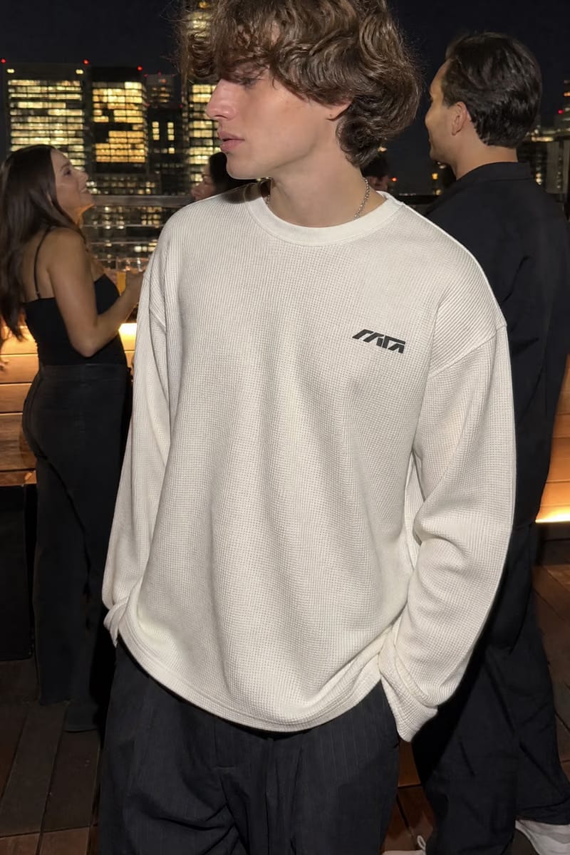 Myugen Construct Waffle Long Sleeve Off White