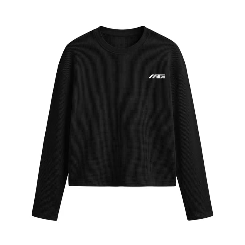 Myugen Sinner Society Waffle Long Sleeve Black