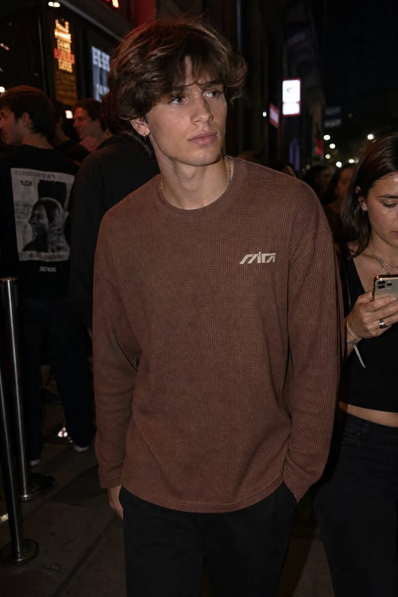 Myugen Sinner Society Waffle Long Sleeve Brown