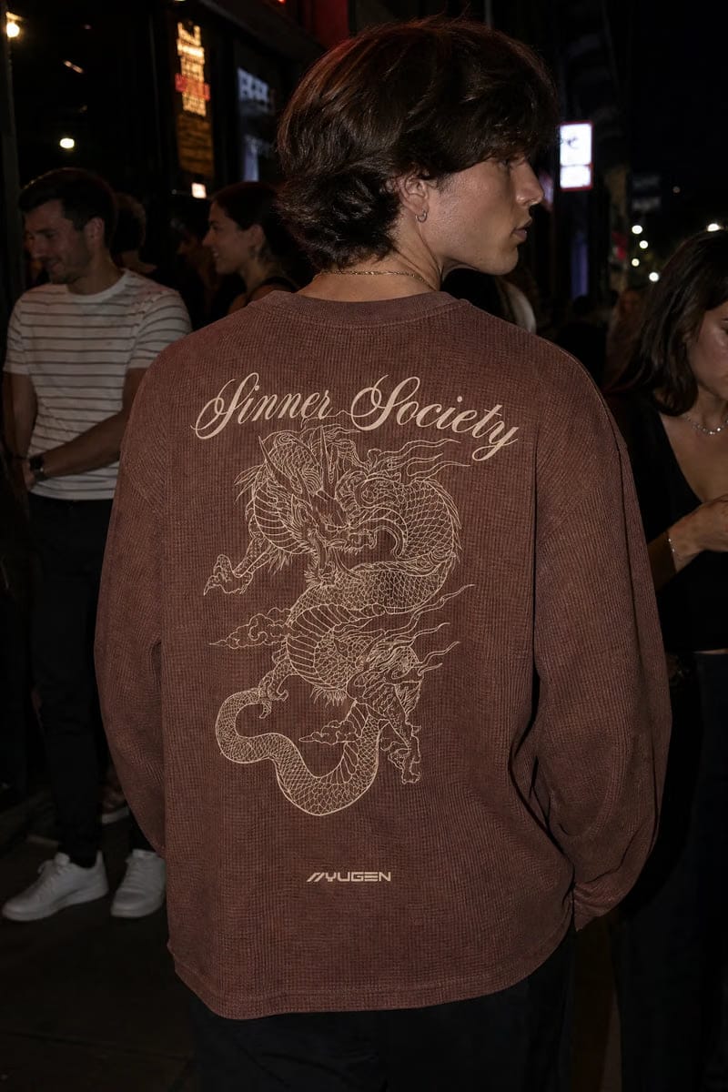 Myugen Sinner Society Waffle Long Sleeve Brown