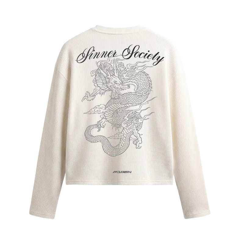 Myugen Sinner Society Waffle Long Sleeve Off White