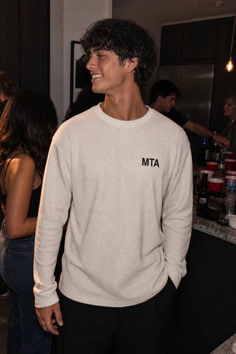 Myugen Sinner Society Waffle Long Sleeve Off White