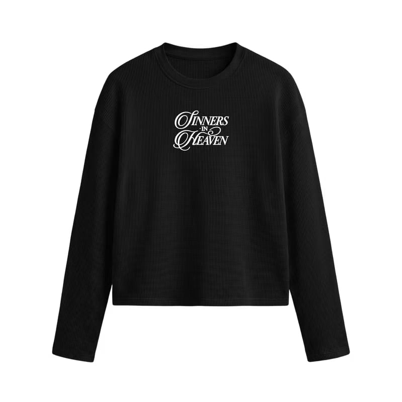 Myugen Sinners In heaven Waffle Long Sleeve Black