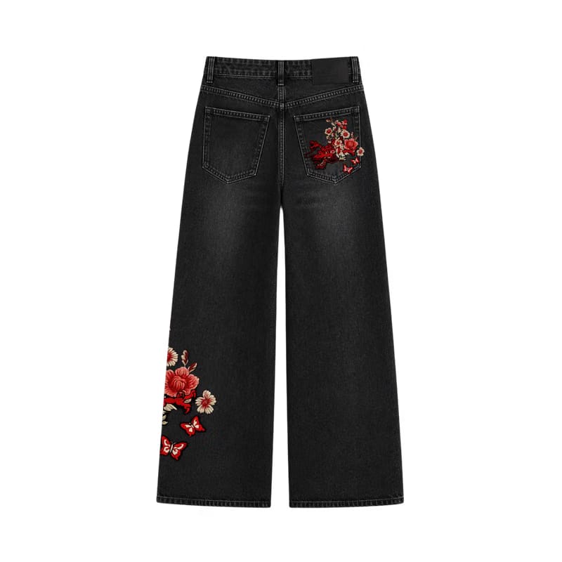 Myugen Hanae Embroidered Denim — Black (Limited Edition)