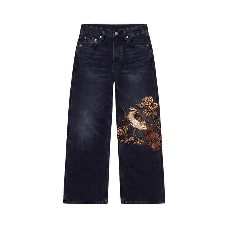 Off Supply Gilded Crane Embroidered Denim — Limited Edition