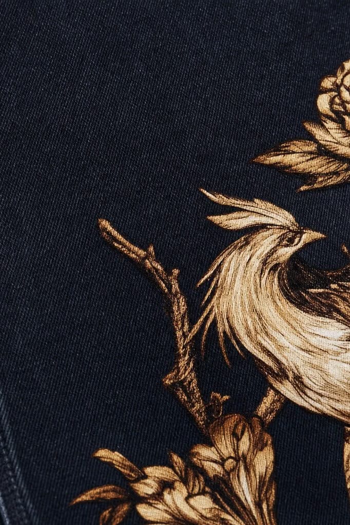 Off Supply Gilded Crane Embroidered Denim — Limited Edition